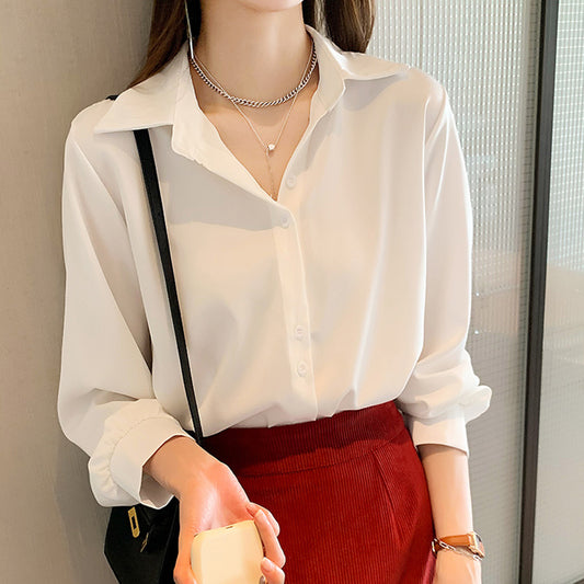 Chiffon Shirt Women's Design Sense Niche Tops Loose Stacking